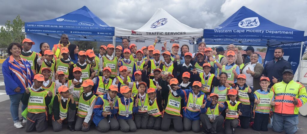 George Traffic Department celebrates joint winners at Scholar Patrol Championship